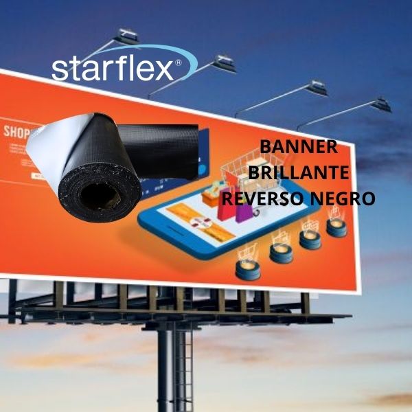 Banner 8oz Brillante Reverso Negro   3.20 x 65CR