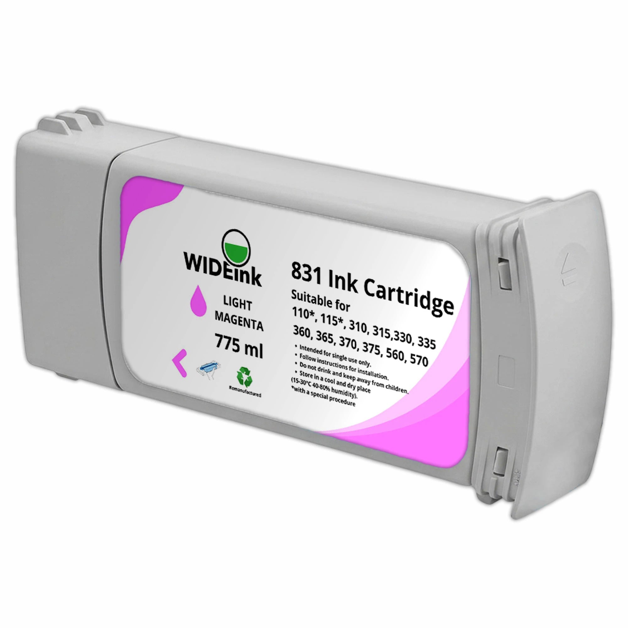 Cartucho de tinta Latex 831 Wideink LM-LIGHT MAGENTA  775 ml en perspectiva